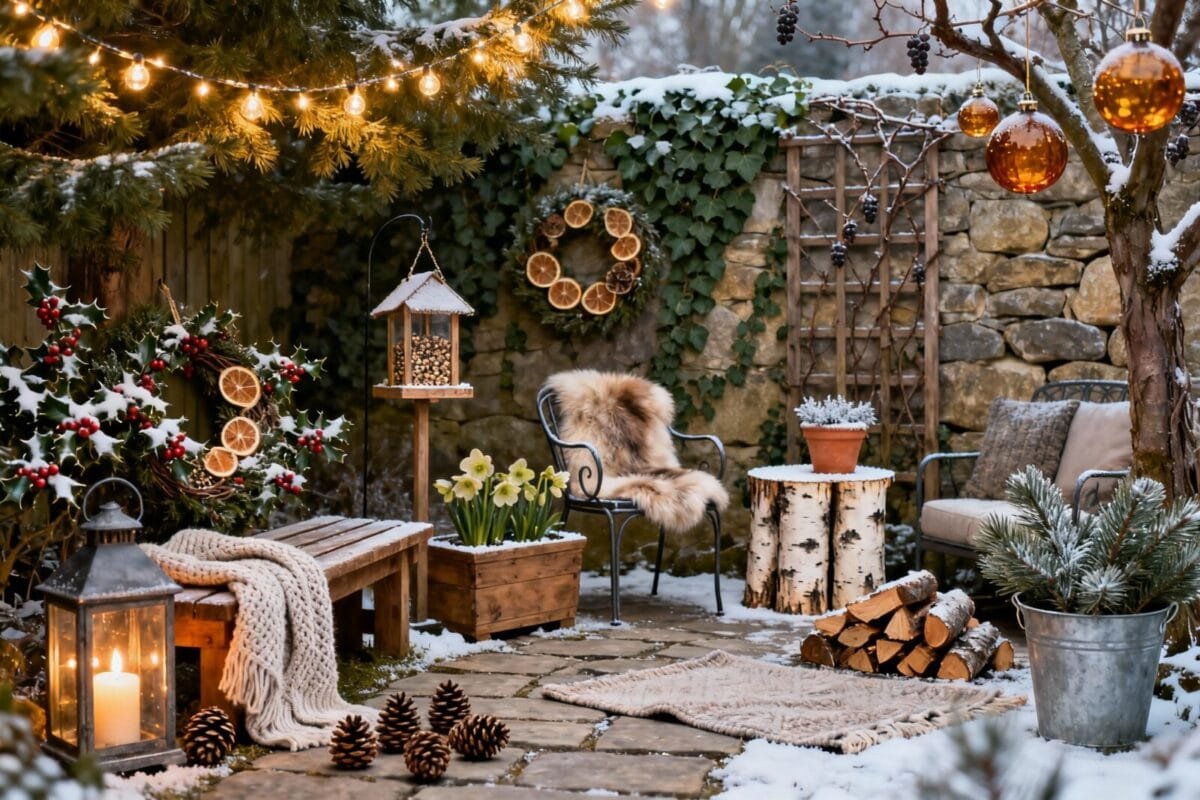 Cozy winter garden with