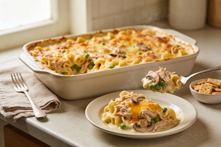 Cheesy Leftover Turkey Noodle Casserole (Family-Friendly Comfort Food) – Easy, Creamy, and Cozy