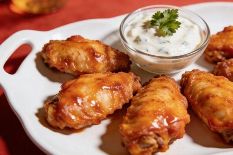 Crispy Baked Buffalo Chicken Wings with Ranch Dip – Easy, Oven-Baked Perfection