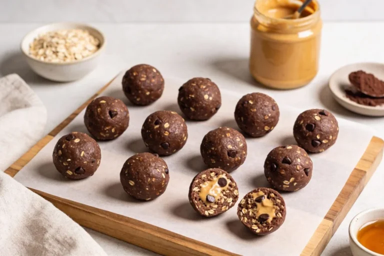 No-Bake Chocolate Peanut Butter Protein Balls (5 Ingredients, 10 Minutes) – Easy, Satisfying, and Perfect for Snack Time