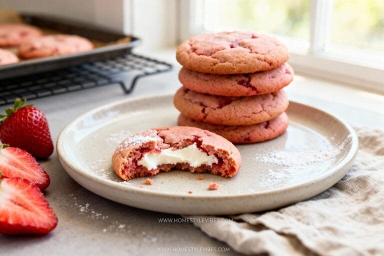 Strawberry Cheesecake Cookies: Soft, Chewy Cookies Filled with Cream Cheese and Real Strawberries