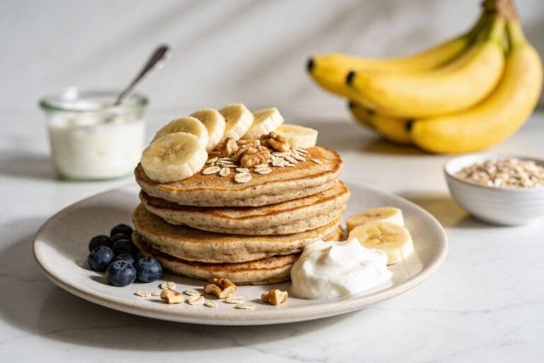 Banana Oat Blender Pancakes (No Sugar Added) – Quick, Wholesome, and Fluffy