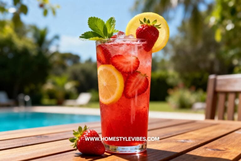 Easy Fresh Strawberry Cocktail Recipe: Simple Summer Drink with Real Strawberries and Lemon