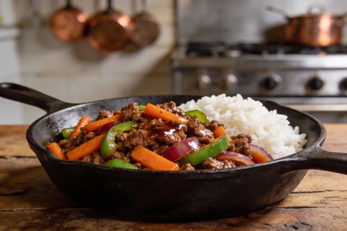 Teriyaki Ground Beef Stir Fry: Easy 20-Minute Weeknight Dinner with Veggies and Rice