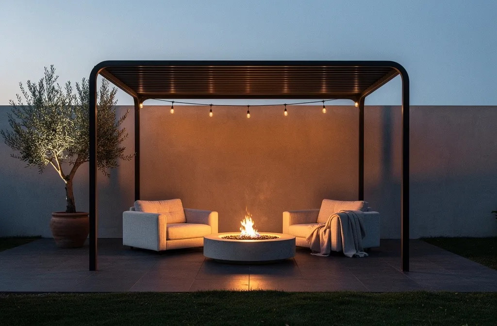 6 Backyard Fire Pit Ideas with Pergola and String Lights for Cozy Outdoor Evenings You’Ll Love