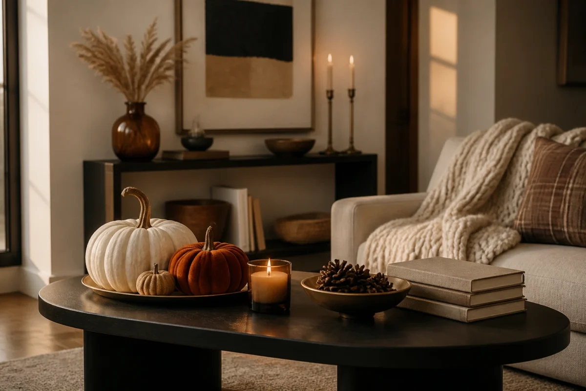 5 Fall Coffee Table And Console Decor Ideas For A Cozy Modern Living Room
