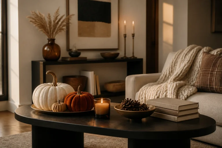 5 Fall Coffee Table And Console Decor Ideas For A Cozy Modern Living Room