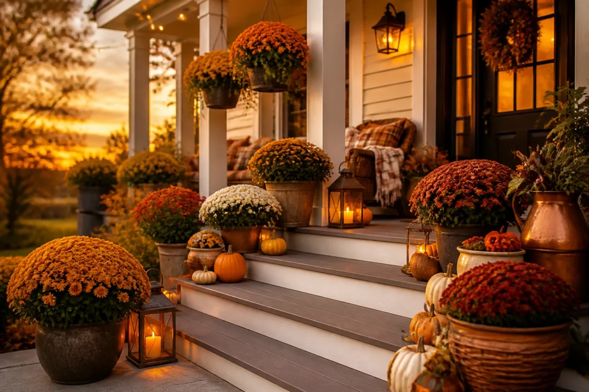 5 Mum Porch Display Ideas (Planters, Hanging Baskets And More)