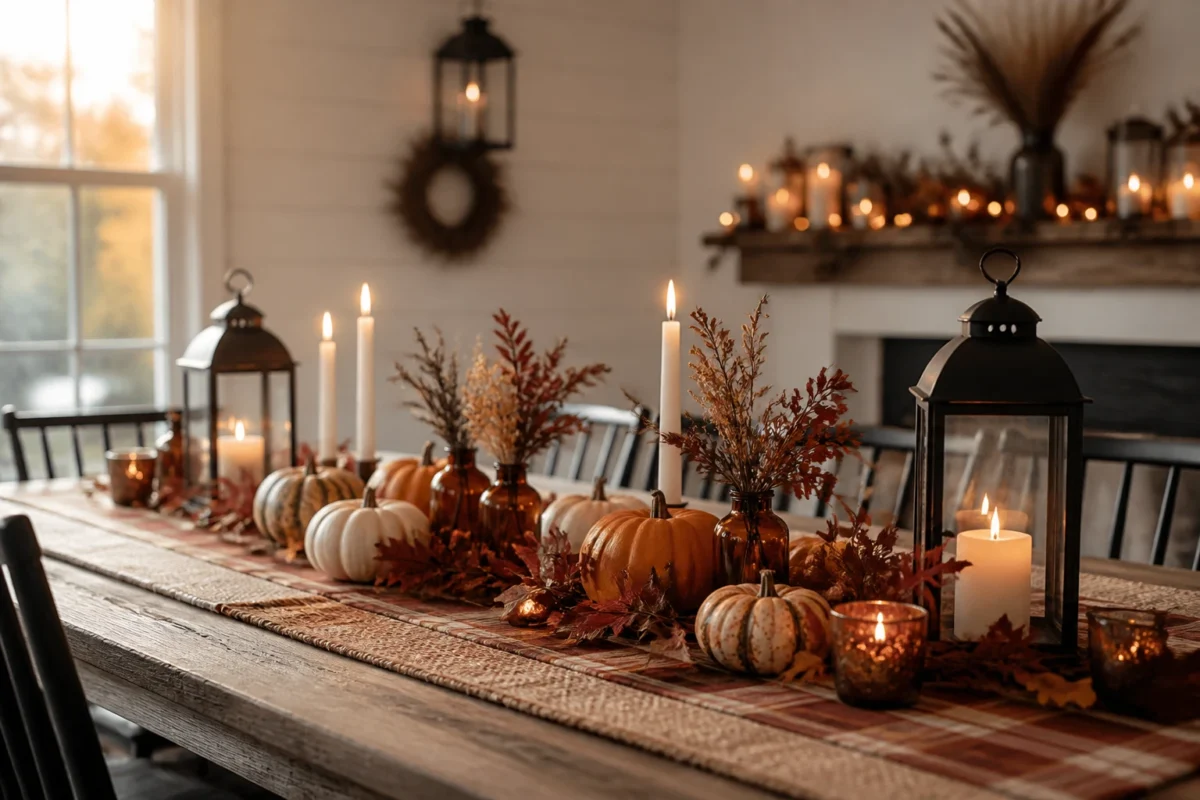 4 Farmhouse Fall Table Decor Ideas (Dining Table, Trays And Centerpieces)