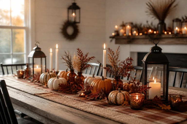 4 Farmhouse Fall Table Decor Ideas (Dining Table, Trays And Centerpieces)