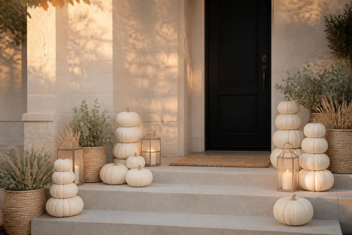 6 White Pumpkin Porch Decor Ideas For An Elegant Fall Entrance