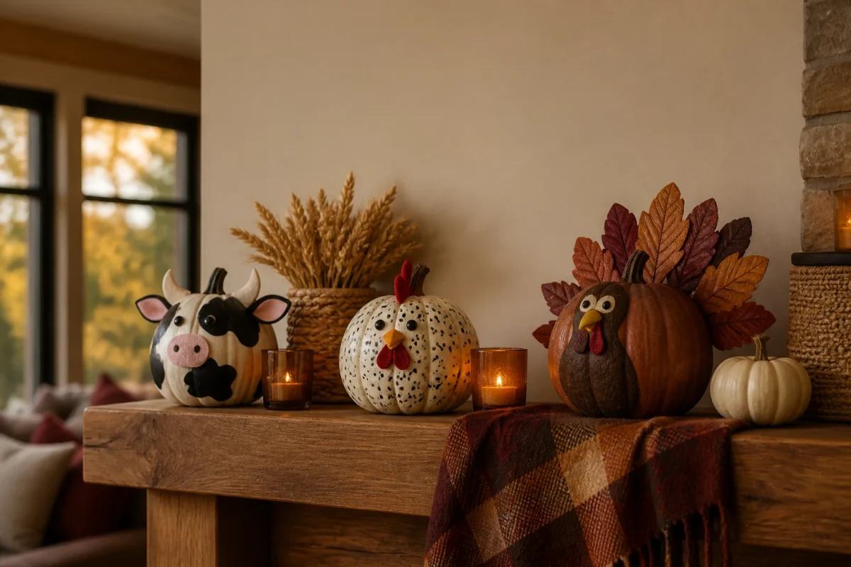 6 Animal Pumpkin Decorating Ideas (Cow, Chicken, Turkey And More)