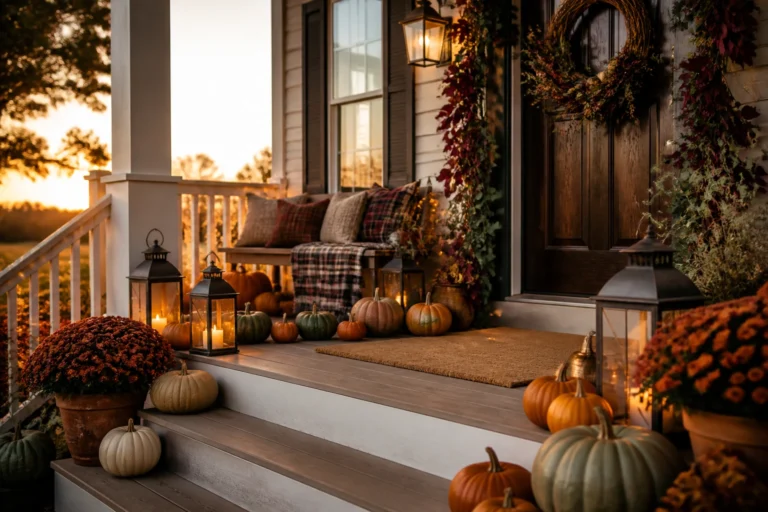6 Big Front Porch Fall Decor Ideas That Fill The Space Beautifully