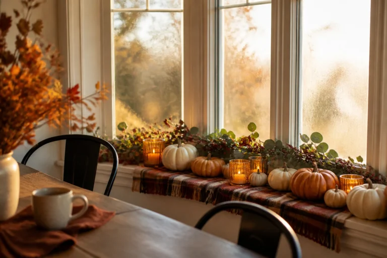 5 Fall Bay Window And Kitchen Window Decor Ideas That Frame The Season