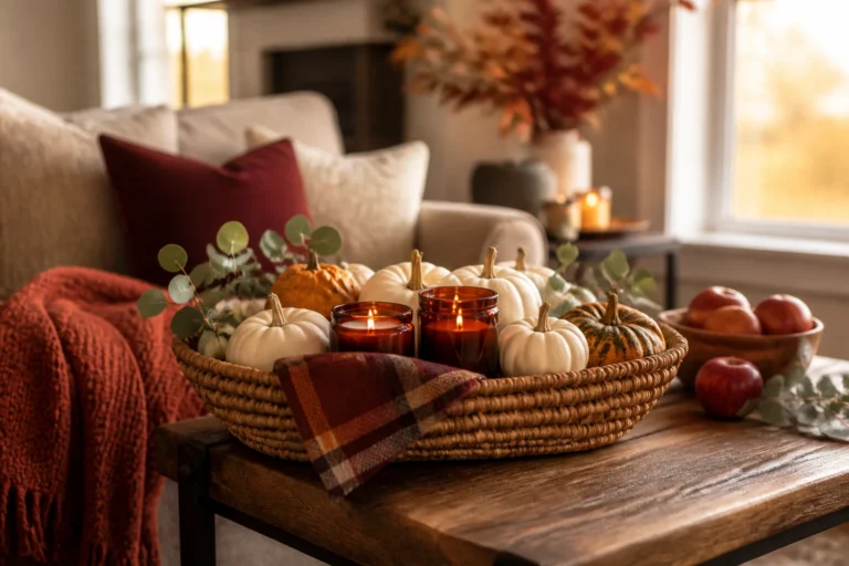 6 Fall Basket Decor Ideas From Blanket Baskets To Pumpkin Displays