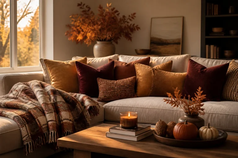 7 Cozy Fall Throw Pillow And Blanket Combinations For Every Sofa