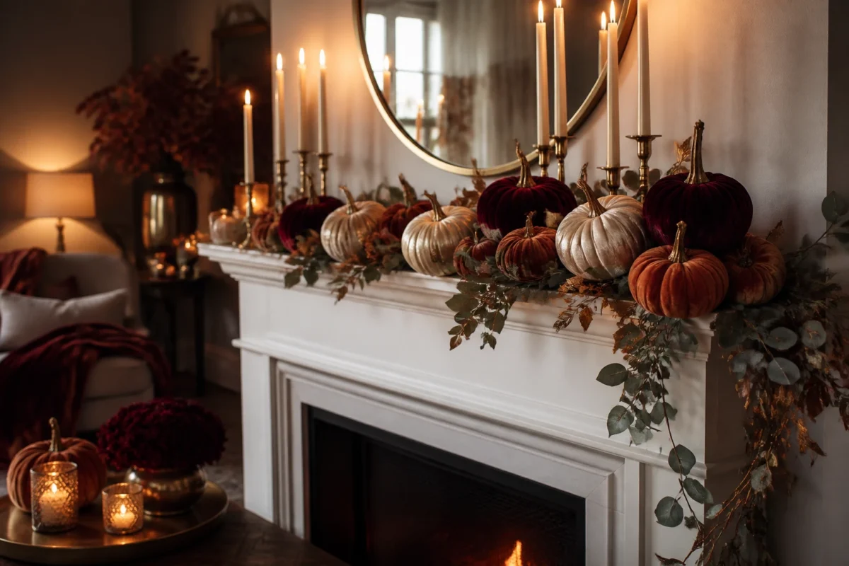 4 Elegant Glam Fall Decor Ideas With Gold And Velvet Accents
