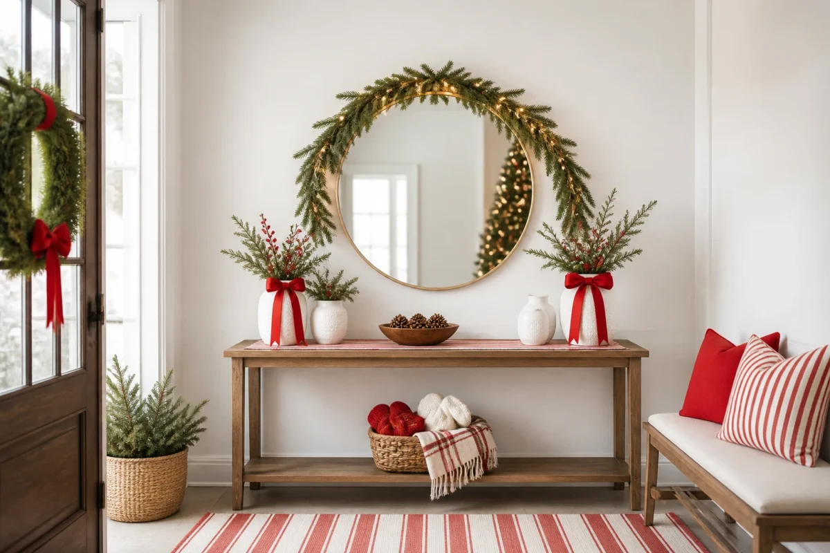 5 Entryway Christmas Decor Ideas for a Warm Welcome the Moment Guests Walk In