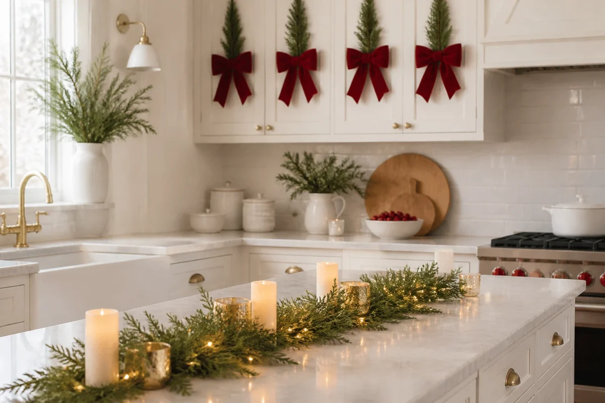 6 Christmas Kitchen Decor Ideas for Cabinets, Counters and the Island